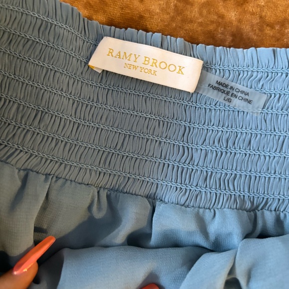 RAMY BROOK Stormi Lace-Up Tier Ruffle Mini Skirt in Blue Moon - Picture 5 of 5